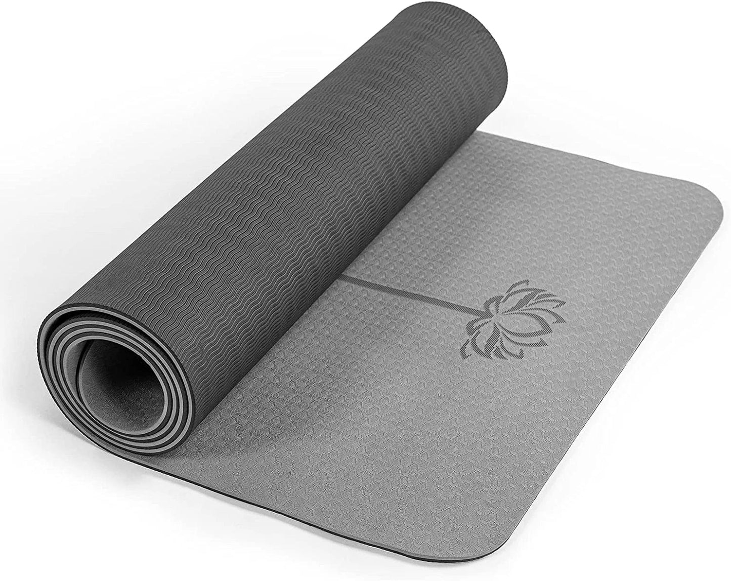 Yoga Mat Non Slip, Pilates Fitness Mats with Alignment Marks, Eco Friendly, Anti-Tear 1/4" Thick Yoga Mats for Women, Exercise Mats for Home Workout with Carrying Sling and Storage Bag