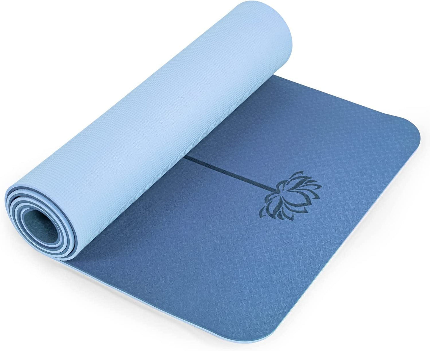 Yoga Mat Non Slip, Pilates Fitness Mats with Alignment Marks, Eco Friendly, Anti-Tear 1/4" Thick Yoga Mats for Women, Exercise Mats for Home Workout with Carrying Sling and Storage Bag