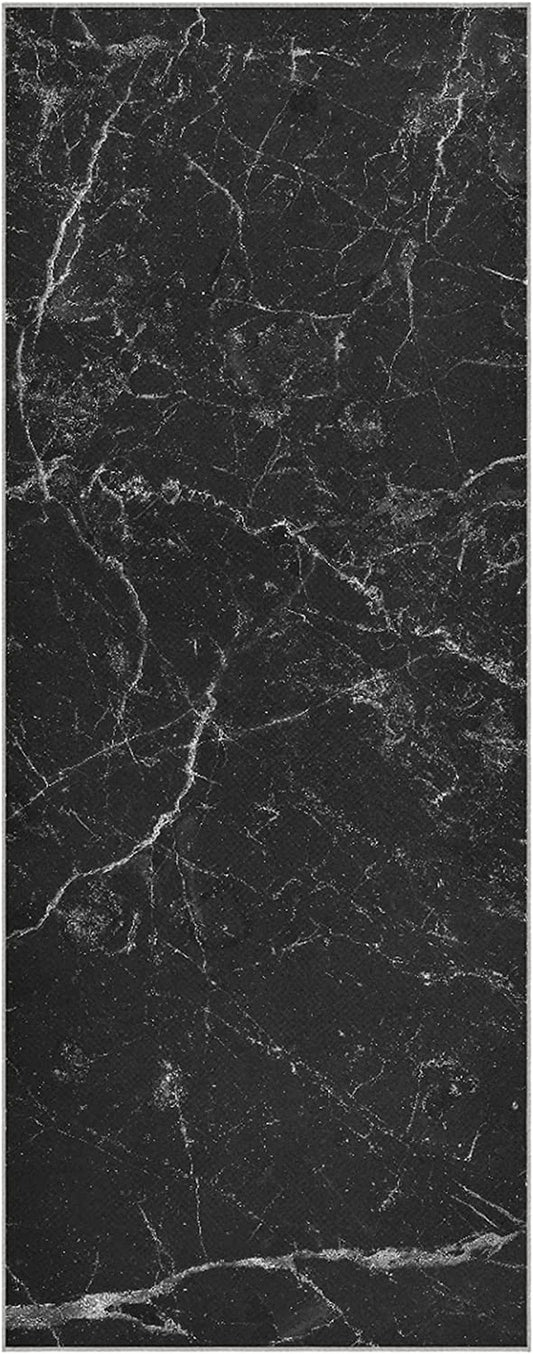 Yoga Mat Towel Black Marble Luxury Decor Texture Yoga Towel Non Slip Super Soft Non-Slip Yoga Mat Towel Suitable for Beach Fitness Park Yoga and Pilates 73X27 Inch