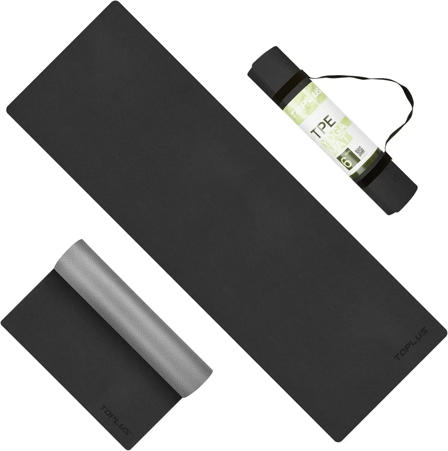 Yoga Mat - Upgraded Yoga Mat Eco Friendly Non-Slip Exercise & Fitness Mat with Carrying Strap, Workout Mat for All Type of Yoga, Pilates(1/4 Inch-1/8 Inch)