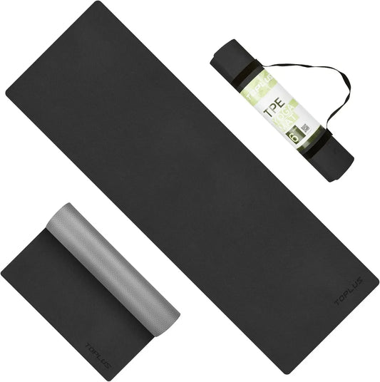 Yoga Mat - Upgraded Yoga Mat Eco Friendly Non-Slip Exercise & Fitness Mat with Carrying Strap, Workout Mat for All Type of Yoga, Pilates(1/4 Inch-1/8 Inch)