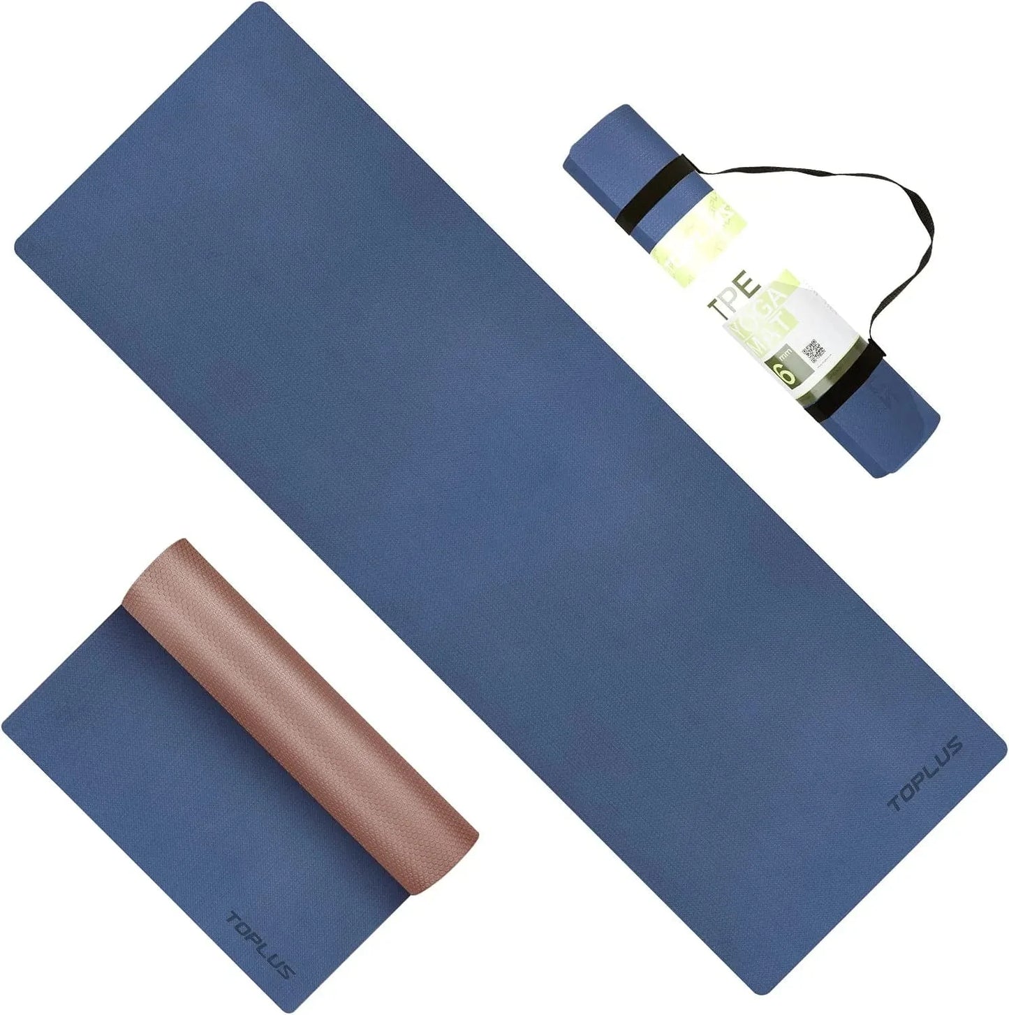 Yoga Mat - Upgraded Yoga Mat Eco Friendly Non-Slip Exercise & Fitness Mat with Carrying Strap, Workout Mat for All Type of Yoga, Pilates(1/4 Inch-1/8 Inch)