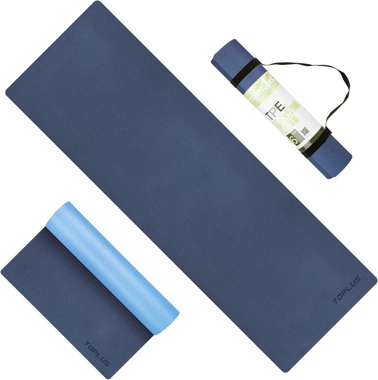Yoga Mat - Upgraded Yoga Mat Eco Friendly Non-Slip Exercise & Fitness Mat with Carrying Strap, Workout Mat for All Type of Yoga, Pilates(1/4 Inch-1/8 Inch)