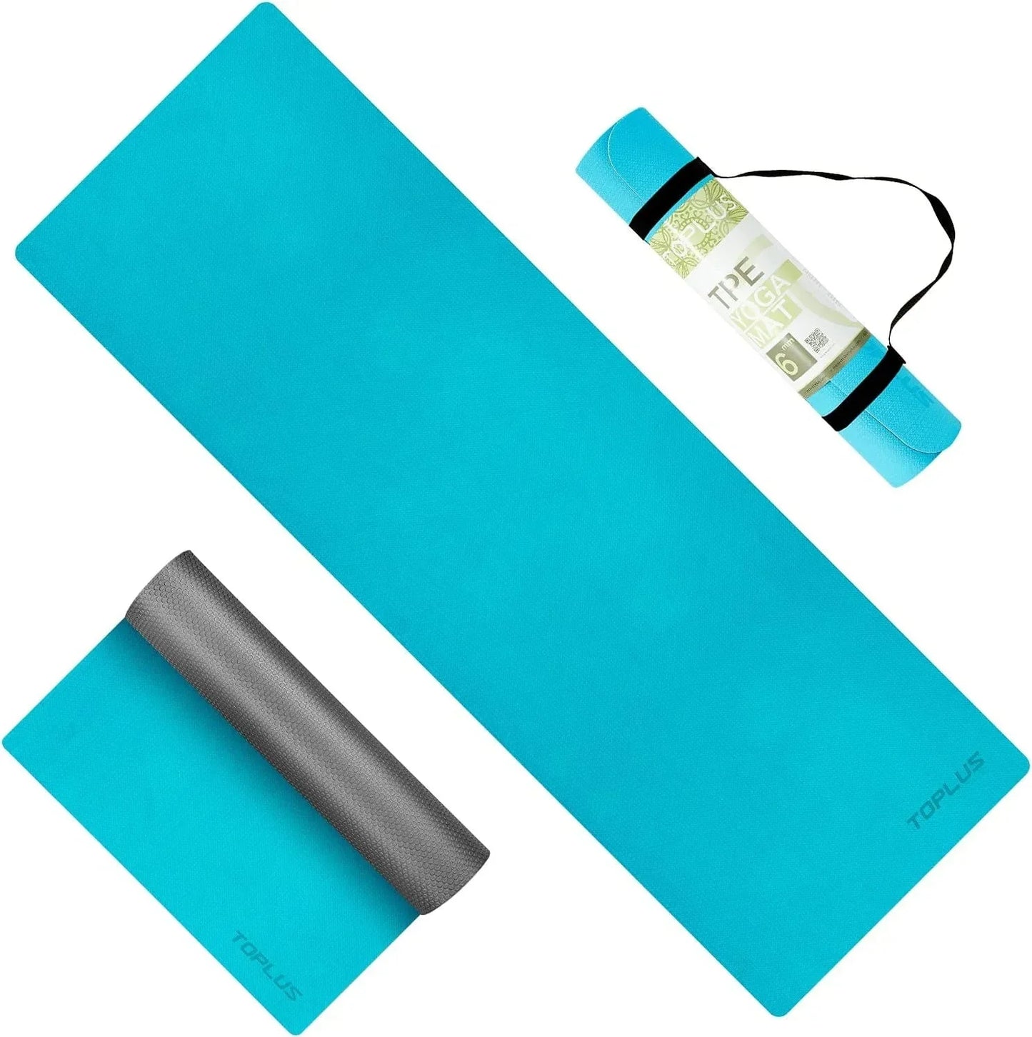 Yoga Mat - Upgraded Yoga Mat Eco Friendly Non-Slip Exercise & Fitness Mat with Carrying Strap, Workout Mat for All Type of Yoga, Pilates(1/4 Inch-1/8 Inch)