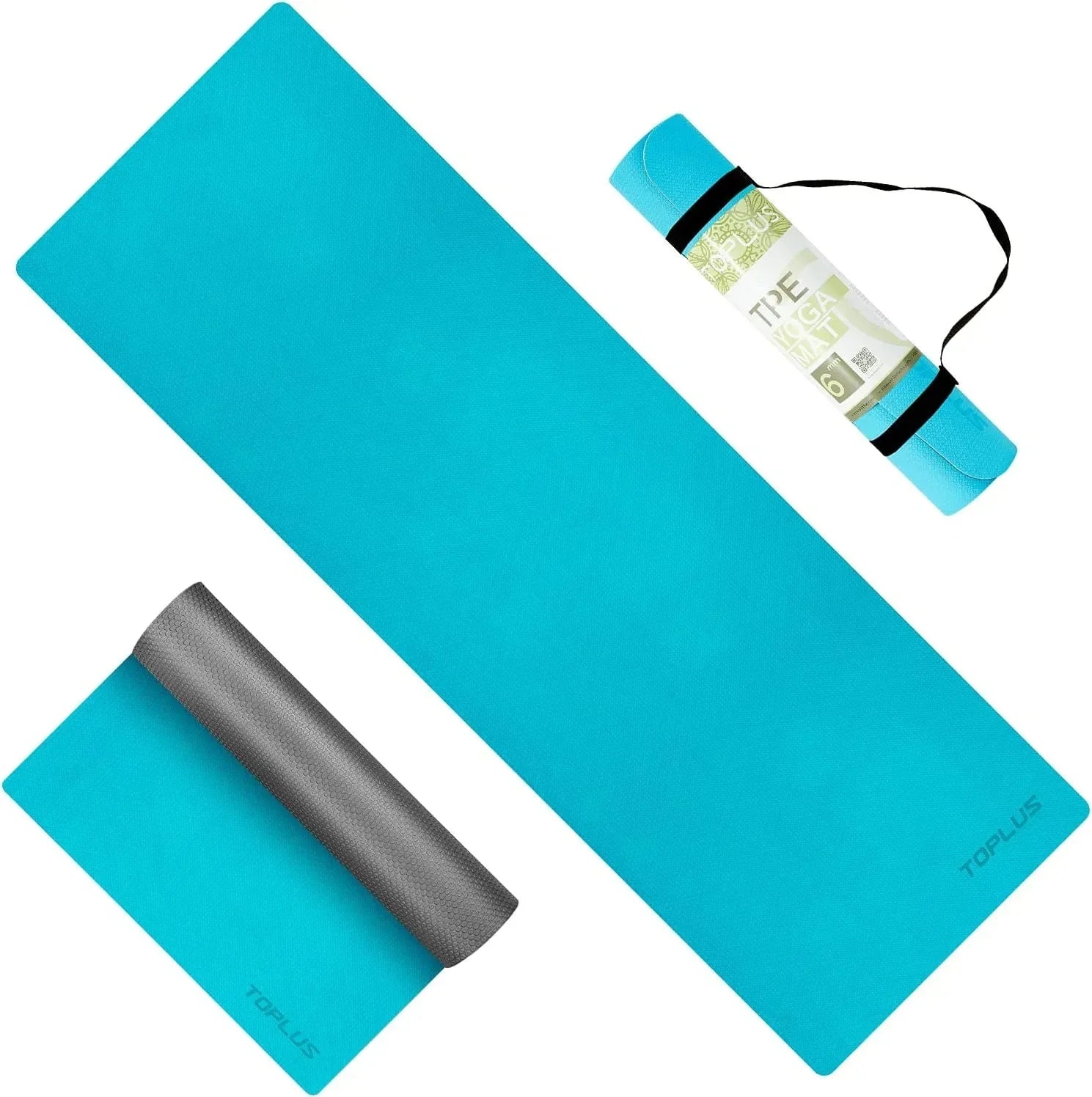 Yoga Mat - Upgraded Yoga Mat Eco Friendly Non-Slip Exercise & Fitness Mat with Carrying Strap, Workout Mat for All Type of Yoga, Pilates(1/4 Inch-1/8 Inch)