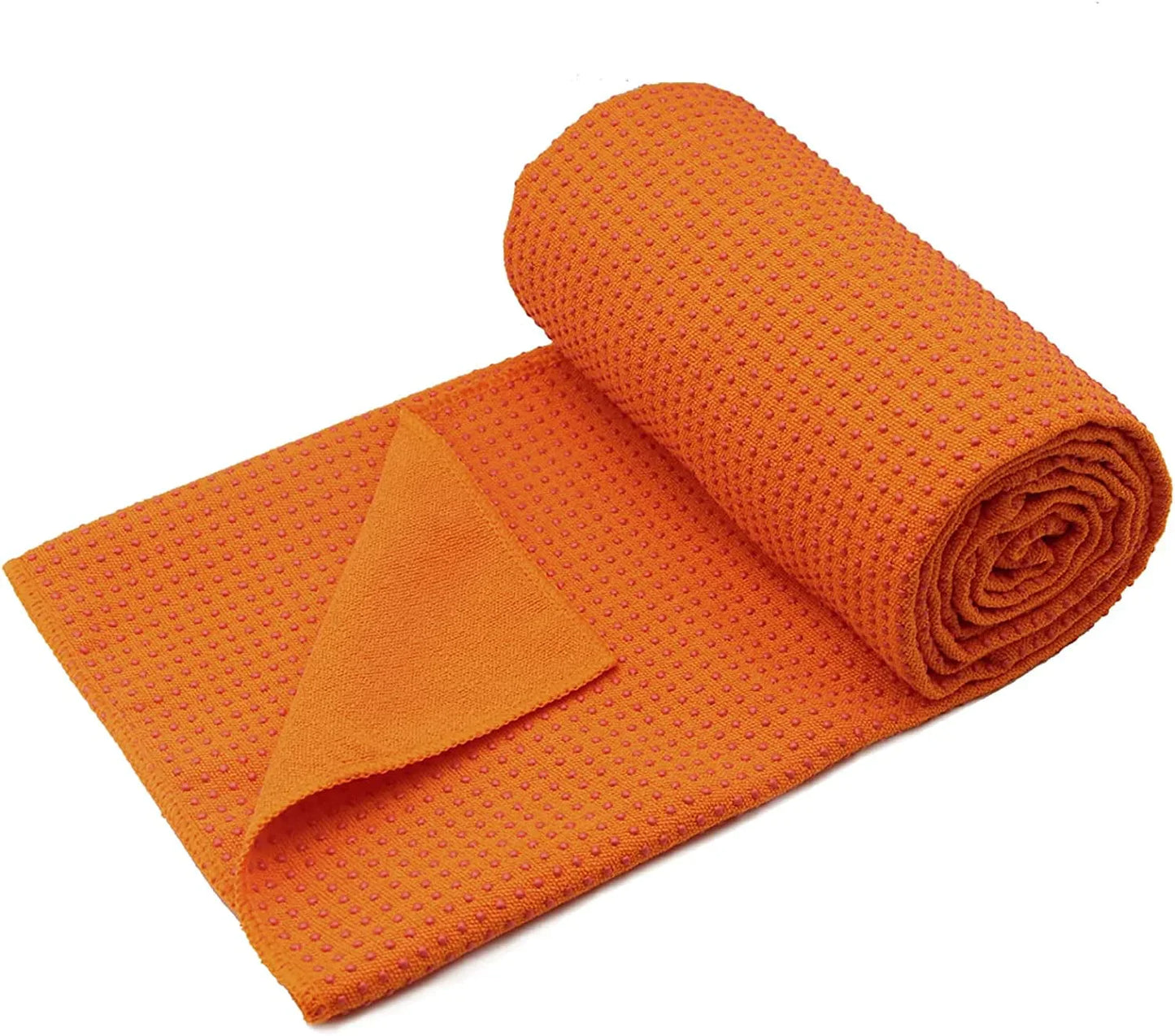 Yoga Towel,Hot Yoga Mat Towel - Sweat Absorbent Non-Slip for Hot Yoga, Pilates and Workout 24" X72(Grip Dots,Blue)