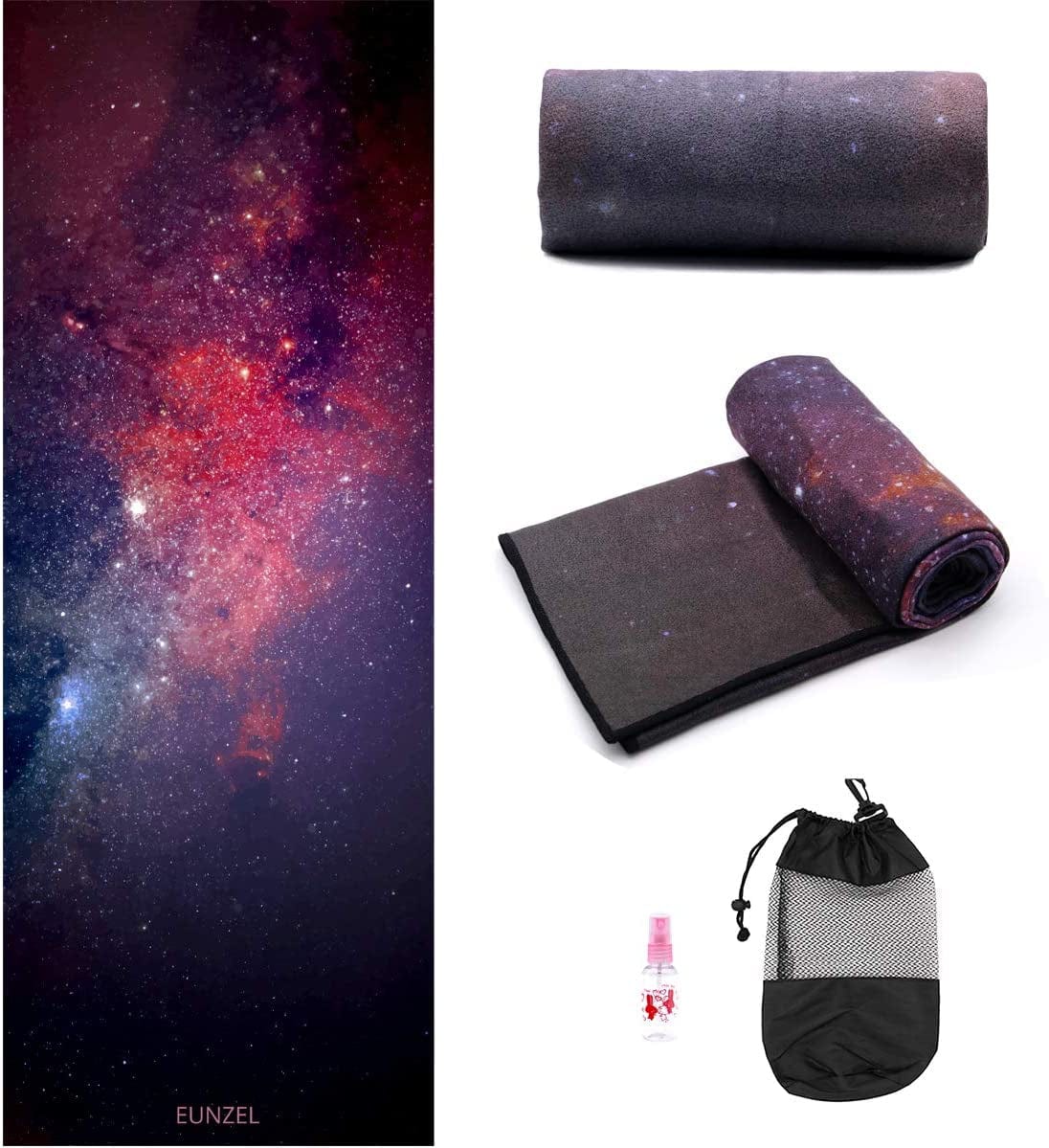 Yoga Towel,Hot Yoga Mat Towel - Sweat Absorbent Non-Slip for Hot Yoga, Pilates and Workout 24" X72(Grip Dots,Sea)