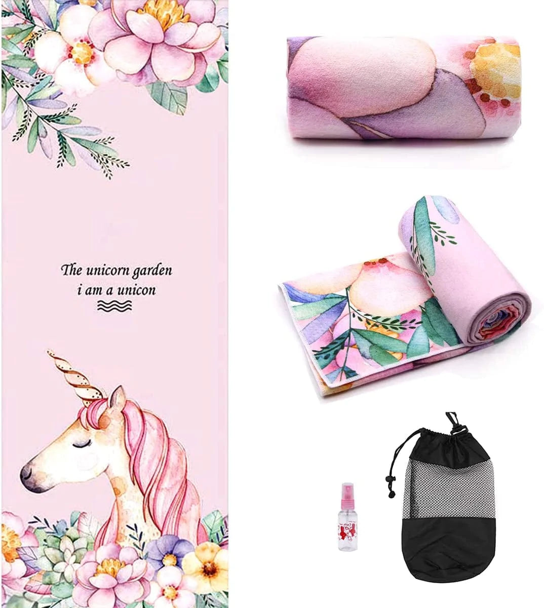 Yoga Towel,Hot Yoga Mat Towel - Sweat Absorbent Non-Slip for Hot Yoga, Pilates and Workout 24" X72(Grip Dots,Sea)