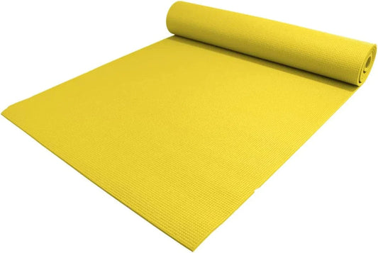 Yogaaccessories 1/4" Thick High-Density Deluxe Non-Slip Exercise Pilates & Yoga Mat, Yellow