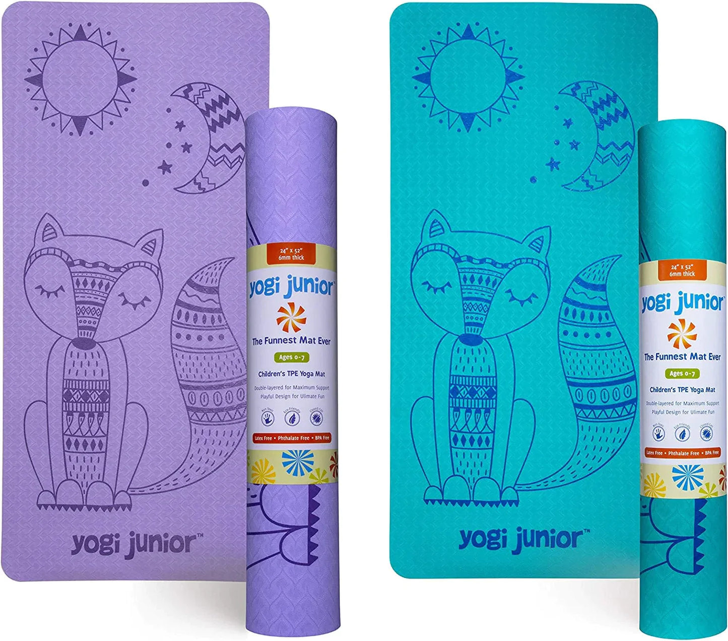 Yogi Junior Kids Yoga Mat - PVC Free - Double Layered TPE Foam