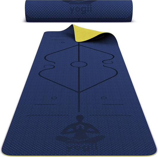 Yogii Yoga Mat - Premium TPE Pilates Mat - Eco Friendly Non Slip Fitness Exercise Mat - 183 X 61 X 0.6Cm