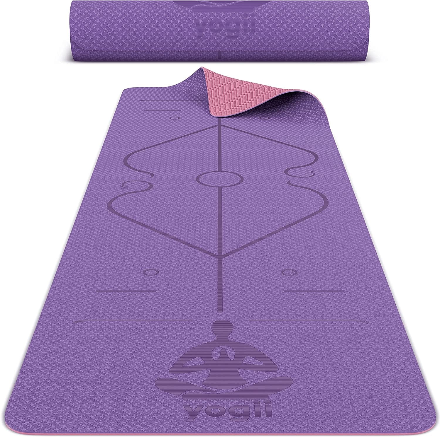 Yogii Yoga Mat - Premium TPE Pilates Mat - Eco Friendly Non Slip Fitness Exercise Mat - 183 X 61 X 0.6Cm