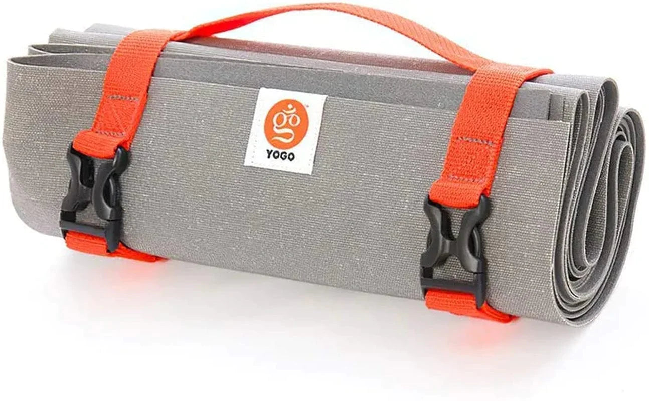 Yogo Ultralight Folding Yoga Mat with Attached Straps, for Travel and Adventure: Premium and Non-Slip, Plant-Based No PVC, Hygeinic and Eco-Friendly