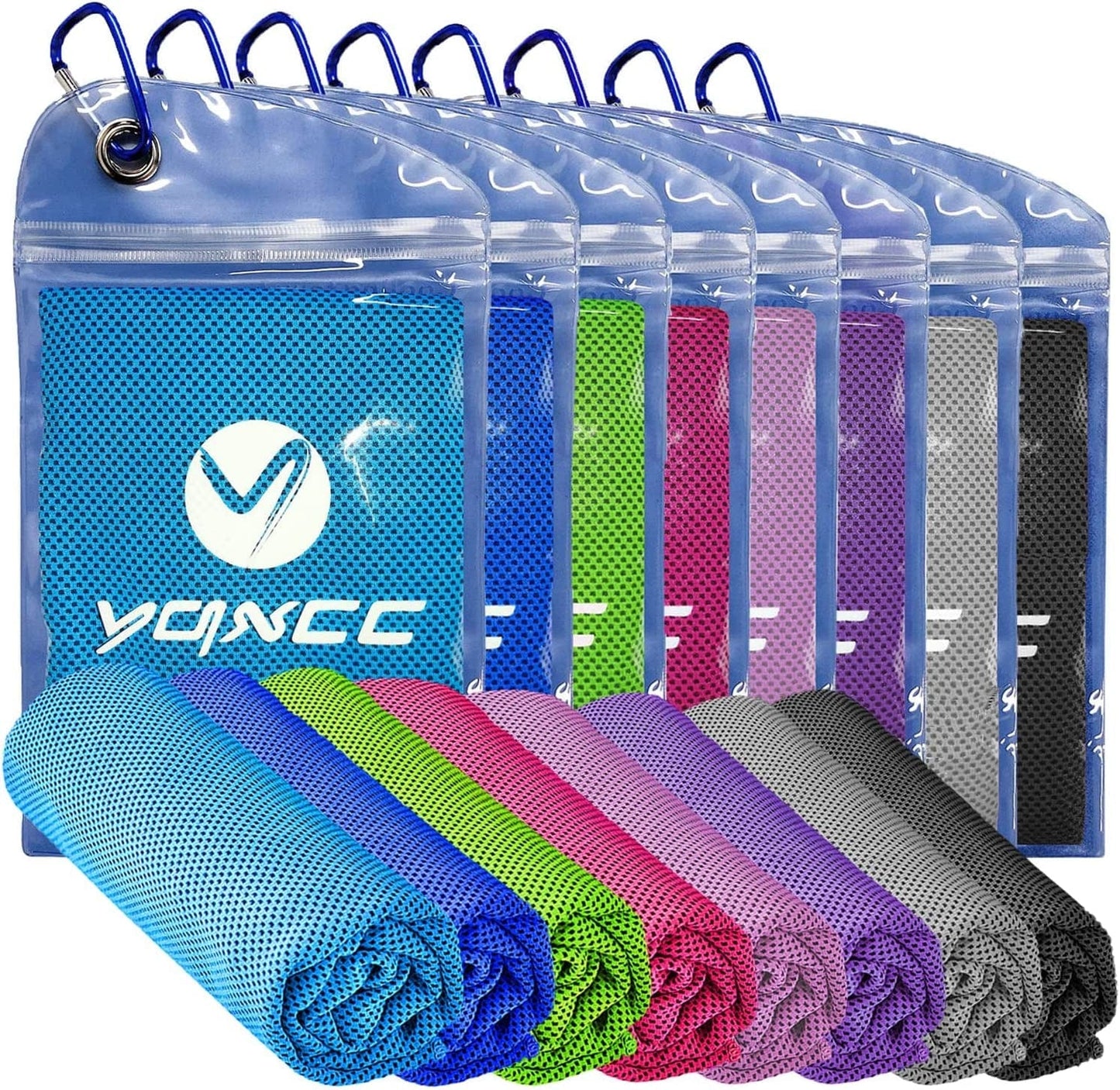 YQXCC 4 Pack Cooling Towel (47"X12") Ice Towel for Neck, Microfiber Cool Towel, Soft Breathable Chilly Towel for Yoga, Sports, Golf, Gym, Camping, Running, Fitness, Workout & More Activities