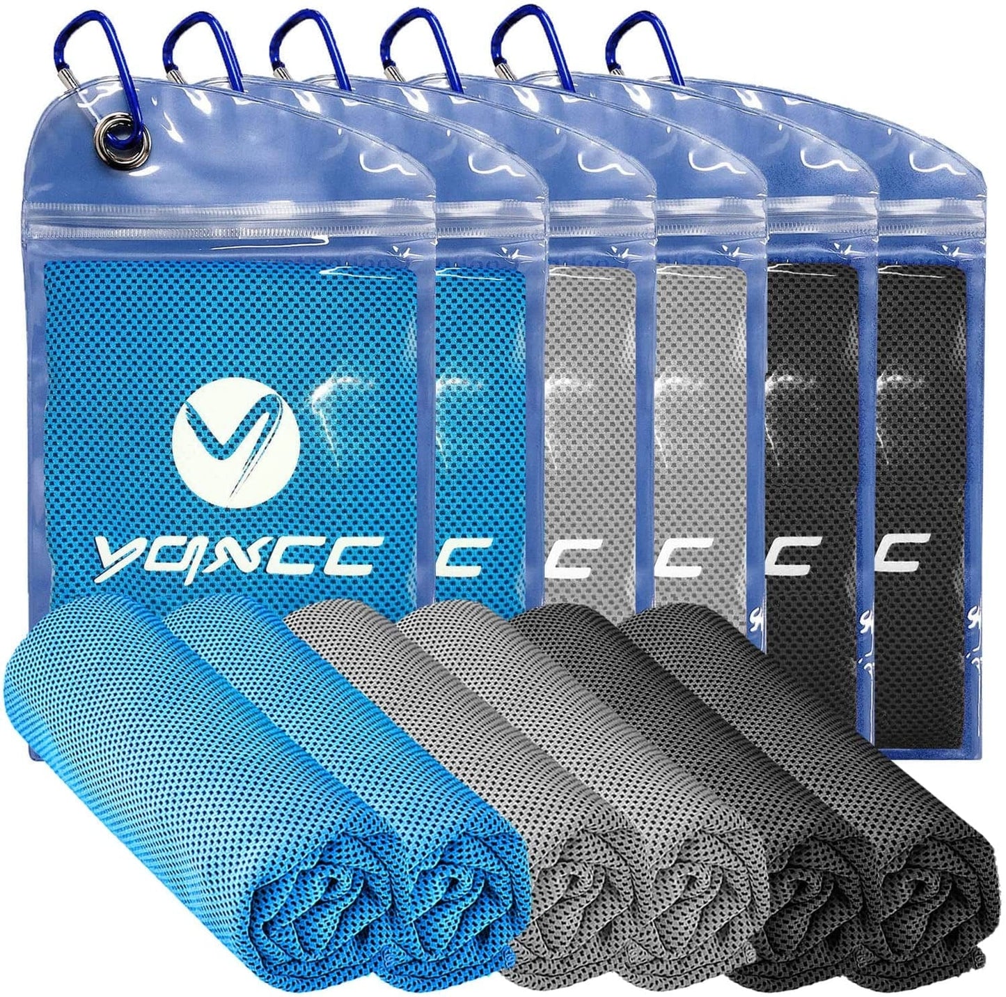 YQXCC 4 Pack Cooling Towel (47"X12") Ice Towel for Neck, Microfiber Cool Towel, Soft Breathable Chilly Towel for Yoga, Sports, Golf, Gym, Camping, Running, Fitness, Workout & More Activities