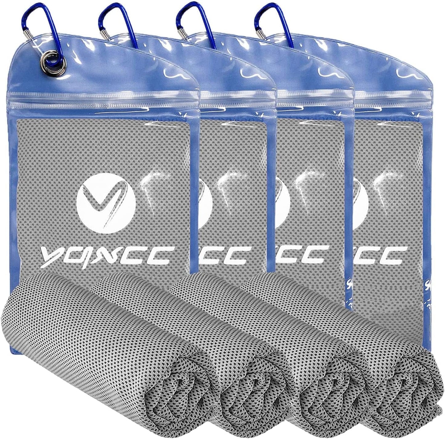 YQXCC 4 Pack Cooling Towel (47"X12") Ice Towel for Neck, Microfiber Cool Towel, Soft Breathable Chilly Towel for Yoga, Sports, Golf, Gym, Camping, Running, Fitness, Workout & More Activities