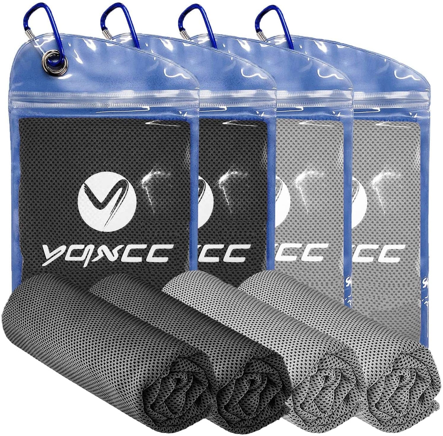 YQXCC 4 Pack Cooling Towel (47"X12") Ice Towel for Neck, Microfiber Cool Towel, Soft Breathable Chilly Towel for Yoga, Sports, Golf, Gym, Camping, Running, Fitness, Workout & More Activities
