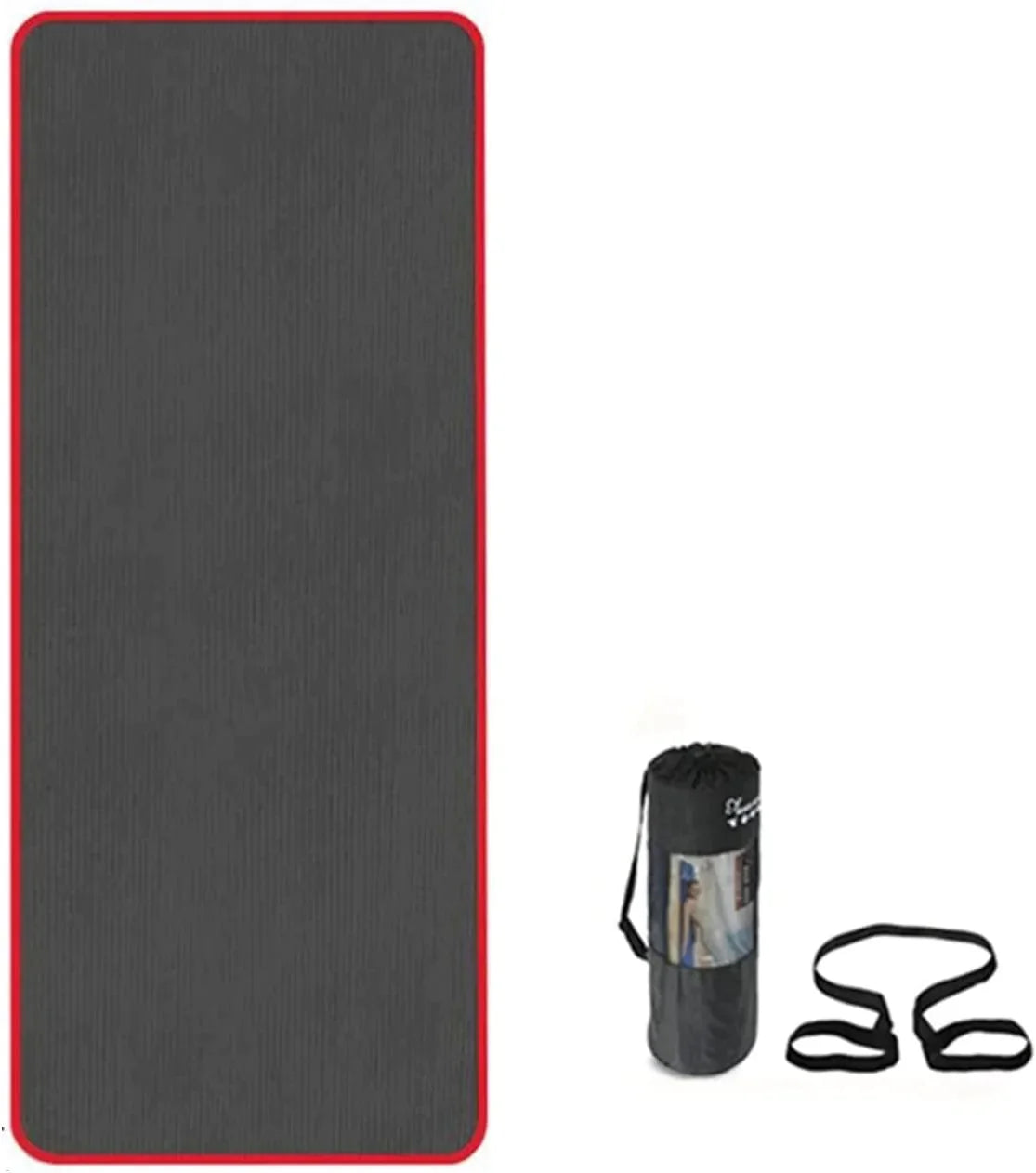 ZAUNCO Yoga Mat 72 * 24 Inch Extra Thick Yoga Mat Non-Slip Yoga Mat Fitness Odorless Pilates Gym Exercise Mat with Bandages Roller (Color : Pink 1, Size : X)