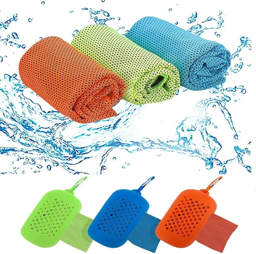 Zicobox 3 Pack Cooling Towel (35"X12") Ice Towel Soft Breathable Chilly Towel, Microfiber Cool Towel for Yoga, Golf, Gym, Camping, Biking,Running, Workout & More Activities