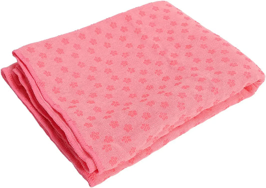 Zjchao Yoga Towel, Soft Microfiber Slip Resistant Sweat Absorbent Yoga Mat Towel for Pilates Exercise Classes(Pink)